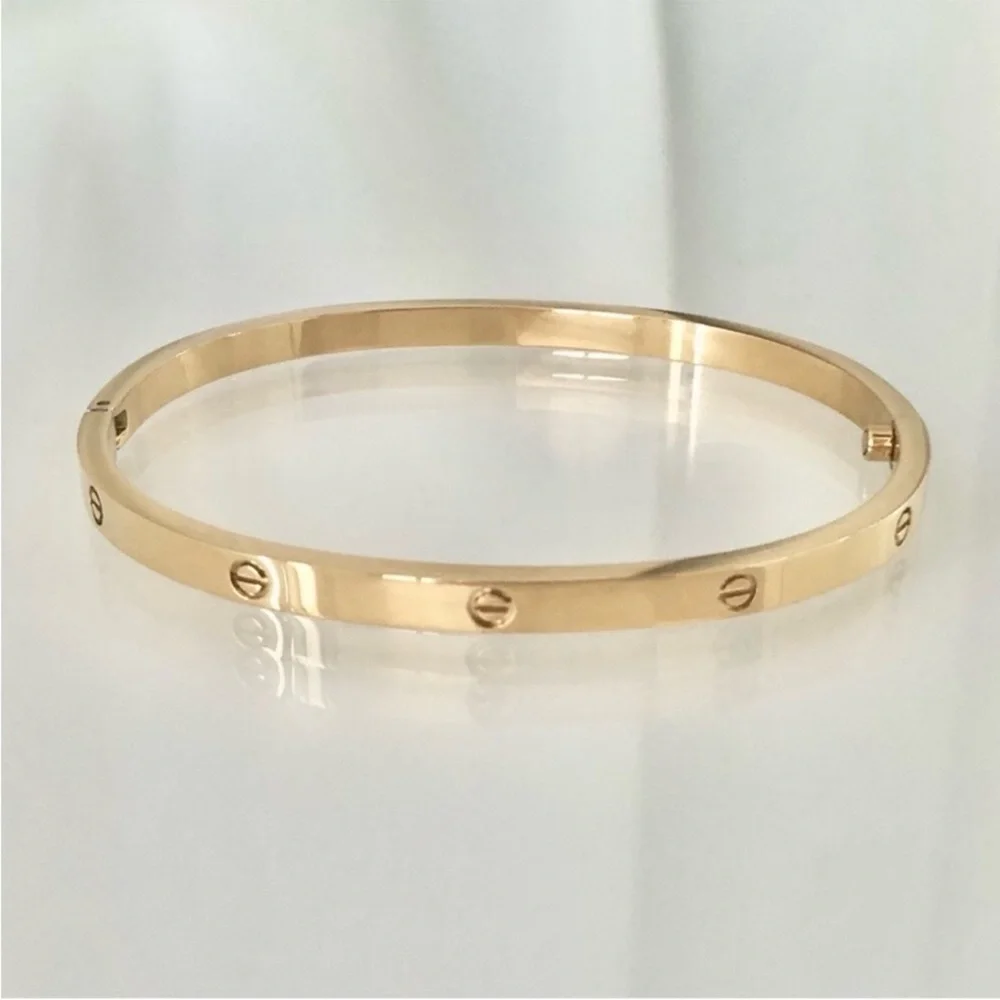NEW Small Model Screw Cuff Bangle Love Bracelet with Screwdriver in Gold - Picture 6 of 14